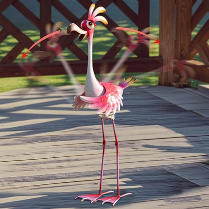 Natelf Flamingo Metal Yard Art Garden Sculpture Flamingo Outdoor Decorations Large Garden Statues for Yard Patio, Porch, Home for Women, Mom, Grandma