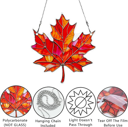 Maple Leaf Fall Ornaments Colorful Window Hanging Decorations Home Wall Decor for Indoor Outdoor