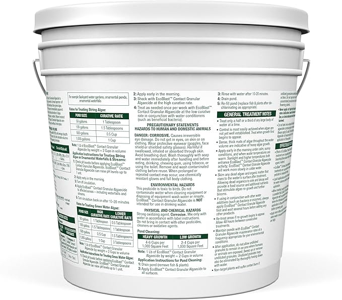Aquascape EcoBlast Contact Granular Algaecide for Ponds, Waterfalls, Fountains, Streams, and Rocks, 7 lb / 3.2 kg, 29313
