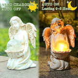 Angel Statue Outdoor Decor, Angel Gardening Gifts with Solar LED Lights