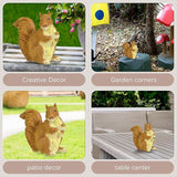 Garden Decor Polyresin Squirrel Statue with Acorn Statue - Charming Outdoor Decoration Ornament for Patio, Lawn, or Yard - Ideal for Garden Decor Enthusiasts and Nature Lovers