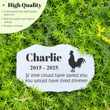 Personalized Pet Memorial Stone - Rooster Headstone - Rooster Tombstone - Garden Memorial Stone Customized - Pet Cemetery Decorations - Stepping Stone Outdoor