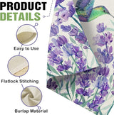 Dyrenson Welcome Spring Summer Hummingbird Lavender 28 x 40 House Flag Double Sided, Purple Flower Floral Garden Yard Decorations, Seasonal Burlap Outdoor Decor Decorative Large Flag