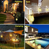Solar Lantern Outdoor, 2 Pack Hanging Solar Lights Outdoor Waterproof, Upgraded 60 LED Lanterns Decorative Outdoor Garden Decor for Yard Pathway Patio Christmas Halloween, Warm White, ‎LD01