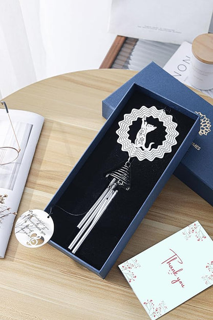 Thank You Cat Wind Chime with Cat Wind Spinner - Blue