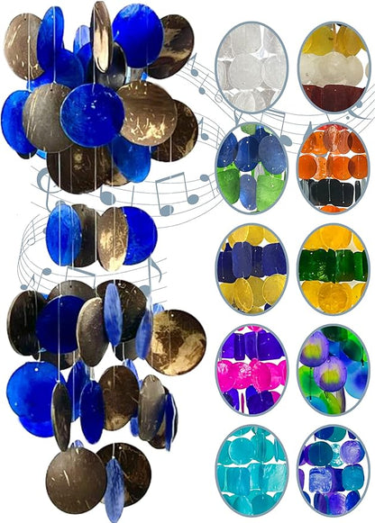 Bellaa Wind Chimes for Outside Capiz Sea Glass Shells 27 inch Outdoor Windchimes Home Garden Patio Yard Lawn Unique Gifts Mom Grandma Woman Sympathy Memorial Remembrance