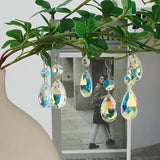 10pcs Crystal Sun Catcher, 38mm Hanging Clear Teardrops Crystals Chandelier Parts Prisms Pendants with Hook for Windows Lamps and Lanterns Party Birthday Decorations Home Decor (AB Color Teardrop)