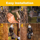 Eagle Tree Hugger with Solar Lantern - Resin Eagle Statue for Outdoor Garden Decor - Ideal Eagle Housewarming & Birthday Gifts for Grandma Mom Women