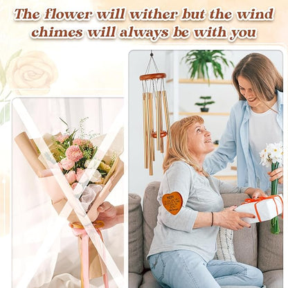 Gifts for Mom, Mom Birthday Gifts Wind Chimes 25.6", Garden Hanging Decor Gift Suitable for Moms from Daughter Son, Unique Mother Gift for Christmas, Valentines Day, Mothers Day, Patio Decoration