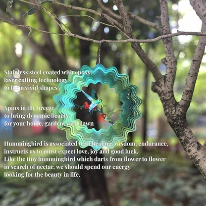 Hummingbird Wind Spinners Hummingbird Gifts for Women/Men Wind Spinner Outdoor Hummmingbird Spinners for Indoor/Outdoor Yard Garden Decor