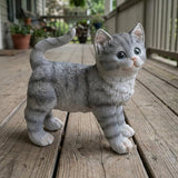 Elenon Cat Garden Statue Decorative for Yard, Standing Cat Figurines Home Lawn Decor, Patio Kitten Tuxedo Statues Pets Memorial Ornament for Cat Lovers