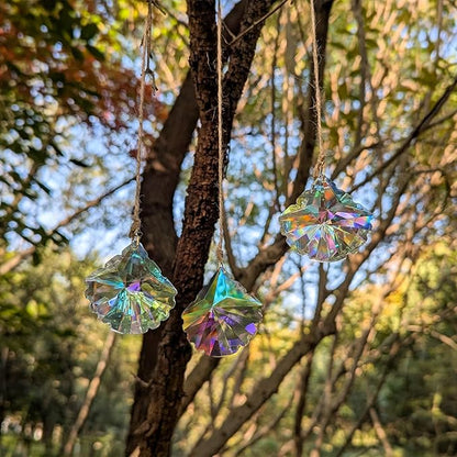 Crystal Prism Pendant DIY Suncatcher, Fan-Shaped Hanging Crystal Prism suncatchers for Window, Car, Garden & Home Décor,