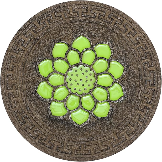 Stepping Luminous Stones for Garden, Lotus Pattern Outdoor Stepping Stone, Decorative Yard Art Step Stone for Walkways, Lawn, Patio, Path, Flower Bed (Color : Style 1, Size : 2pcs)