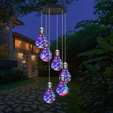 YHmall Colorful Solar Wind Chimes for Outside, Birthday Gardening Gifts for Women Mom, Hanging Solar Lights WindChimes Outdoors for Garden Housewarming Balcony Bedroom
