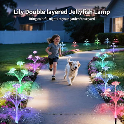 Solar Jellyfish Lights Outdoor - Waterproof LED Color Changing Garden Decor Hanging Lights, Auto-On/Off Solar Powered Yard Ornaments for Patio, Lawn, Festival Decoration (2 Pack)