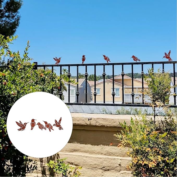 Rusty Metal Bird Garden Ornaments Weather Outdoor Decoration for Patios Yard Landscape Art Durability Outdoor Metal Animal Sculptures