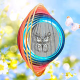 Aoedelyart Wind Spinner Creates a Fluttering Butterfly 3D Animations Effect,Wind Spinners Ouddoor Butterfly Gift for Women/Grandma/Mom/Wife,12inch Mandala Wind Spinner Hanging Garden Yard Art Decor