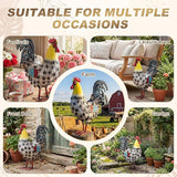 Zhengmy Metal Rooster Garden Statue Lifelike Colorful Metal Rooster Yard Decor Hand-Painted Iron Chicken Sculpture for Patio Lawn Backyard Farmhouse Outdoor Indoor Decoration(Lustrous White)