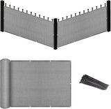 Eden's Decor Balcony Privacy Screen Grey 2'6"x 29' Cover Mesh Windscreen Weather-Resistant UV Protection for Backyard Deck, Patio, Balcony, Pool, Porch, Fence, Railing, Gardening