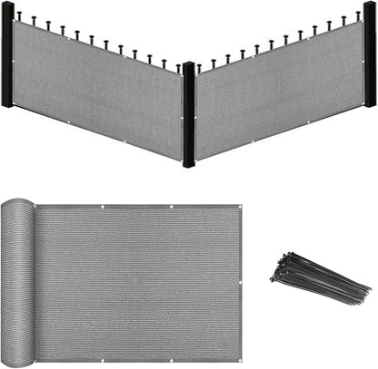 Eden's Decor Balcony Privacy Screen Cover Mesh Windscreen Weather-Resistant UV Protection for Backyard Deck, Patio, Balcony, Pool, Porch, Fence, Railing, Gardening (Grey,5'x 15')