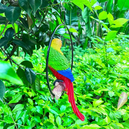 Lifelike Hanging Parrot Statues, Tiki Bar Parrot, Realistic Bird Garden Ornaments Outdoor Figurines, Polyresin, Full Color