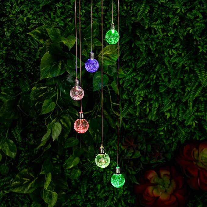 Alpine Corporation RGG644SLR-CC Outdoor Solar Hanging Color Changing Light, 28" Tall, Black