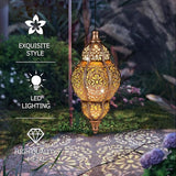 Hanging Solar Lantern Outdoor Decor, Moroccan Solar Lights for Outside Garden Decorations, Waterproof Solar Lanterns Garden Gifts for Mom, Women, Patio, Yard Ornament (Coppers)