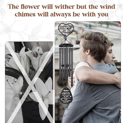 Memorial Gifts for Loss of Brother, Prayer Angel Sympathy Wind Chimes, Loss of Brother Sympathy Gift - A Gift to Express Condolence, Bereavement, Comfort, Remembrance and Healing