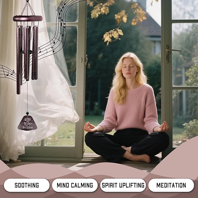 Best Friend Birthday Gifts for Women/Men Wind Chimes 32", Friendship/Bestie Gifts for Women, Long Distance/Mothers/Valentines Day/Christmas/Graduation Gift for Best Friend/Bff/Soul Sister/Bestie