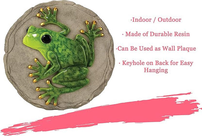 Spoontiques -Garden Décor - Raised Frog Stepping Stone - Decorative Stone for Garden