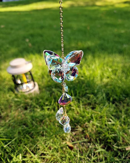 Crystal Butterfly Suncatcher Indoor Hanging for Windows Prism Sunlight Rainbow Maker Sun Catchers Sparkling Decor
