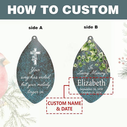 ASTARIN Personalized Memorial Gifts Wind Chimes, Sympathy Customized Wind Chimes in Loving Memory of Dad/Mom, Memorial Gifts for Loss, 35inch Wind Chime Deep Tone for Outdoor, Produced in USA