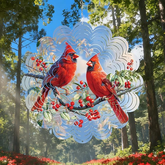 Cardinal Gifts for Mom, Moms Wind Spinners, Mother's Day Best Gift for Mom, Mother Birthday Gift from Daughter Son, Love Reminder Gifts for Mother's Day, Garden Decor Gifts for Outside, Patio, 12in