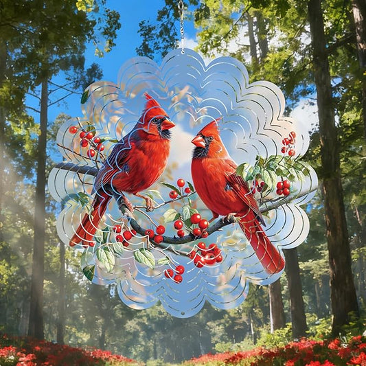 Cardinal Gifts for Mom, Moms Wind Spinners, Mother's Day Best Gift for Mom, Mother Birthday Gift from Daughter Son, Love Reminder Gifts for Mother's Day, Garden Decor Gifts for Outside, Patio, 12in