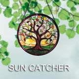 Stained Glass Window Hanging Colorful Tree of Life 6.3" - Green Suncatcher Door Garden Sun Catcher Home Decor Birthday Christmas for Mom Men Woman Nana Wife Friend