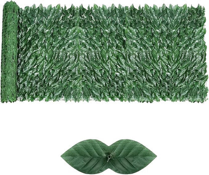 Artificial Ivy Privacy Fence Screen,59"x118" UV-Anti Fake Leaves Plant Vine,Privacy Hedges Wall for Indoor Outdoor Garden Backyard Decor,Color Green Pineapple Leaves