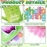 Amyhill 12 Pack Hello Spring Yard Decoration Outdoor Flower Garden Lawn Stake Signs with Stakes Waterproof Spring Garden Decor for Holiday Party Patio Lawn Walkway Outside (Retro Style)
