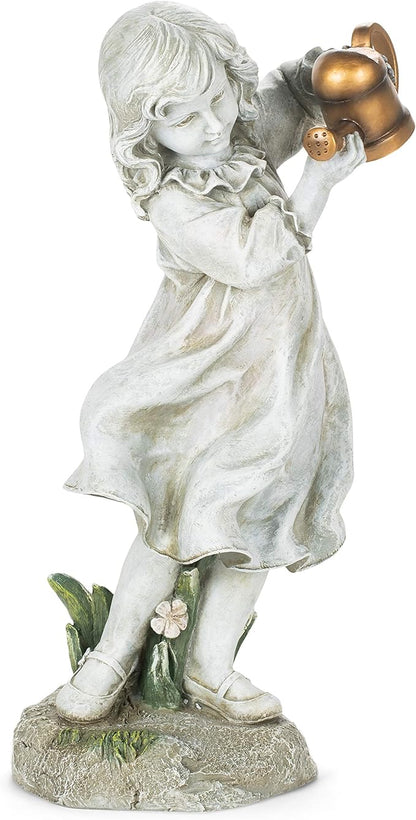 Joseph's Studio Garden Statue – 22" Tall Girl with Watering Can Outdoor Décor – Elegant Resin Yard Sculpture for Patio, Lawn, or Garden
