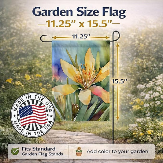 Caroline's Treasures New Mexico Yucca Flower in Watercolor Garden Flag Mailbox Flag Decorative Yard Flag Banner Outside Patio Artwork Yard Flower Beds, Garden Size, Multicolor