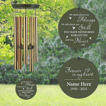 ASTARIN Personalized Memorial Wind Chimes, 30inch/36inch Memorial Wind Chimes, Custom Sympathy Gifts in Loving Memory of Dad/Mom, Condolences Wind Chime for Loss of Loved Ones(Produced in USA)