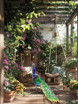 YEAHOME Garden Decor Outdoor Statues, 24.4" Large Metal Peacock Standing Yard Art, Blue Green Bird Lawn Sculptures Garden Decor for Outside Patio Porch Backyard