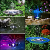 AISITIN 3.5W Solar Fountain Pump, LED Lighting Solar Water Pump Floating Fountain with 6 Nozzles, 1500mAh Battery Backup for Bird Bath, Fish Tank, Pond or Garden Decoration Solar Aerator Pump
