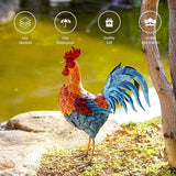 Goodeco Garden Rooster Outdoor Statue - 21 Inch Yard Decor, Perfect Gardening & Housewarming Gifts, Home and Outdoor Red Rooster Decor - Stylish Metal Design
