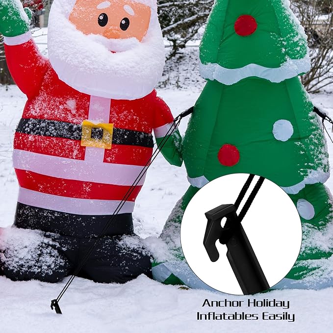 Aodaer 36 Pieces Plastic Inflatable Stakes 8.8 Inch Christmas Halloween Yard Stakes Heavy Duty Anchor Replacement Inflatable Accessories for Garden Outdoor Inflatable Decorations, Black
