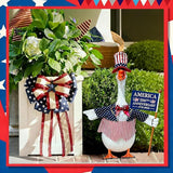 4th of July Porch Goose Outfits, Patriotic Porch Goose Outfits for 23 Inch Lawn Statue, Memorial Day 250th Years Anniversary USA Sculpture Clothes for Garden&Outdoor Patio Party Decoration