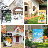 Seasonal Garden Flags set of 12 Double Sided, Yard Flags for Outside 12x18 Inch for Christmas Halloween Easter Valentine's St Patrick's 4th of July Spring Summer Fall Winter, All Seasons Garden Decor