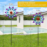 45" Sunglasses Garden Wind Spinners for Yard, Special 9pcs Mirrors Kinetic Wind Spinner Outdoor Decor, Wind Sculpture Yard Art Decorations for Patio, Lawn & Garden