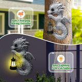 Tfro & Cile Dragon Garden Statue Solar Tree Hugger Light Outdoor Lawn Decor for Balcony Patio Yard Idea Gift for Women
