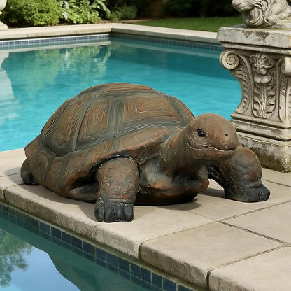 SKYFIRE Turtle Statues for Garden - 34.2” x 18.1” x 11.4” Fiber Reinforced Concrete Figurine Statue, Garden Sculptures & Statues Decor for Outdoors, Lawn, Yard - Outdoor Ornaments Gardening Gifts