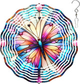 Purple Butterfly Wind Spinner 3D Butterfly Spinners Exquisite Outdoor Garden Decoration 3D Stainless Steel Butterfly Spinner with Unique Visual Effect Perfec Sculptures Gift 10 Inch